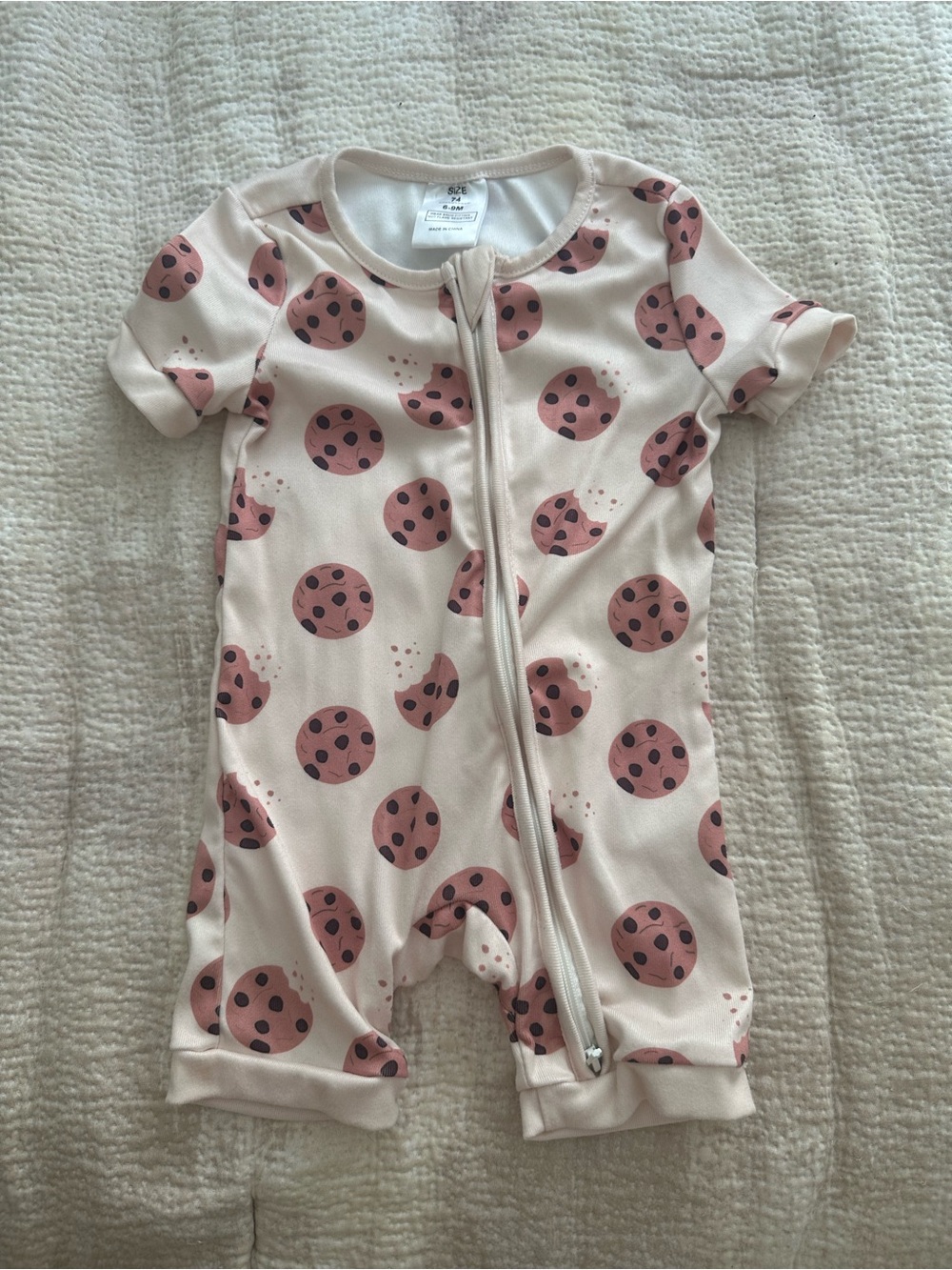 Short-Sleeve One-Piece in Cookie Print